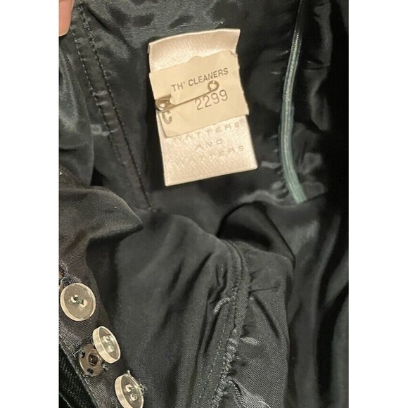 Vintage Velvet Emerald Green Strapless Sweetheart Mermaid Gown Maxi Bow Dress S - Picture 3 of 10